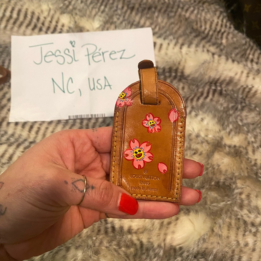 Authentic Louis Vuitton name tag, hand painted